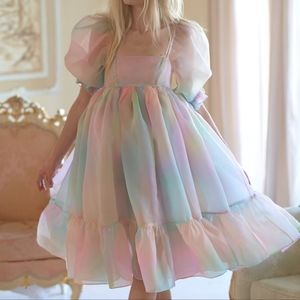 Selkie Rainbow French Puff Dress Gown